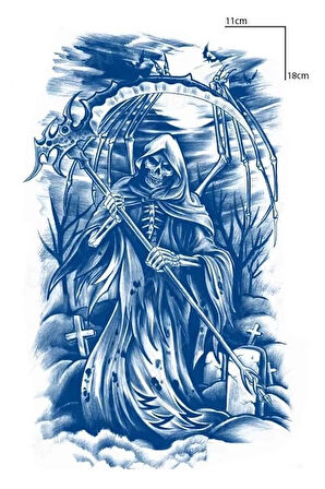 Kuru Kafa Figürlü 12 Saat Sonra Kararan Geçici Orta Dövme Tattoo