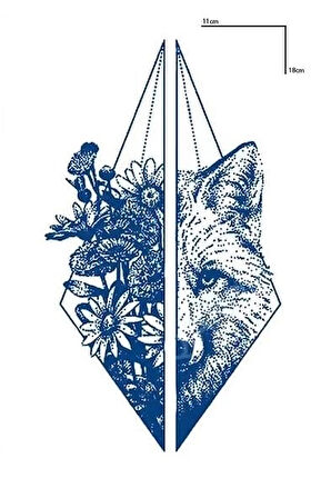 Kurt Figürlü 12 Saat Sonra Kararan Geçici Orta Dövme Tattoo