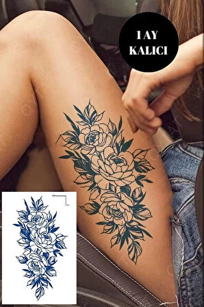 Çiçek Figürlü 12 Saat Sonra Kararan Geçici Orta Dövme Tattoo