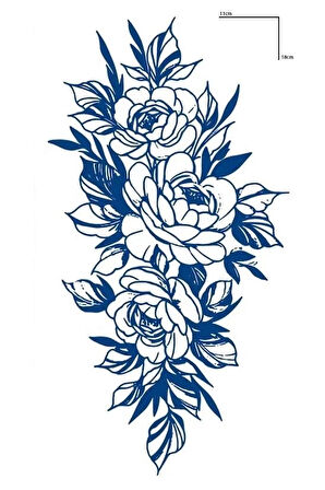 Çiçek Figürlü 12 Saat Sonra Kararan Geçici Orta Dövme Tattoo