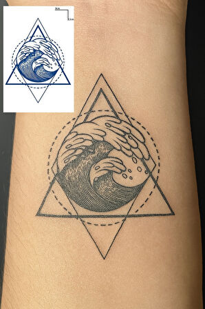 Dalga Figürlü 12 Saat Sonra Kararan Geçici Dövme Tattoo