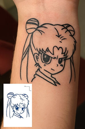 Kız Figürlü 12 Saat Sonra Kararan Geçici Dövme Tattoo