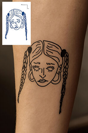 Kız Figürlü 12 Saat Sonra Kararan Geçici Dövme Tattoo