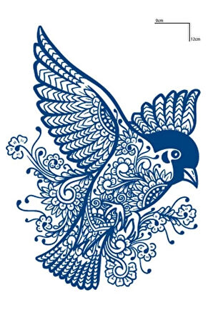 Kuş Figürlü 12 Saat Sonra Kararan Geçici Dövme Tattoo