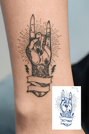 El Figürlü 12 Saat Sonra Kararan Geçici Dövme Tattoo