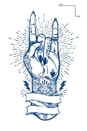 El Figürlü 12 Saat Sonra Kararan Geçici Dövme Tattoo