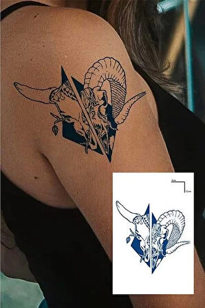 Kuru Kafa Figürlü 12 Saat Sonra Kararan Geçici Dövme Tattoo