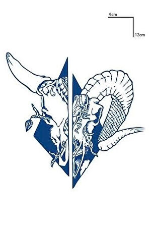 Kuru Kafa Figürlü 12 Saat Sonra Kararan Geçici Dövme Tattoo