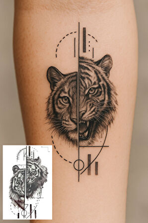 Kaplan Figürlü Mini Dövme Tattoo