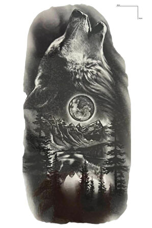 Geçici Kurt Figürlü Dövme Tattoo