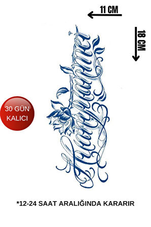 Yazı Detaylı 12 Saat Sonra Kararan Geçici Dövme Tattoo