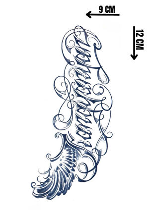 Tüy Ve Yazı Detaylı 12 Saat Sonra Kararan Geçici Dövme Tattoo