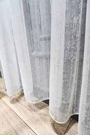 Farbateks Dikim Ağaç Kabugu Yeni Model Renk Tasarım 2kat Pileli Tül Perde