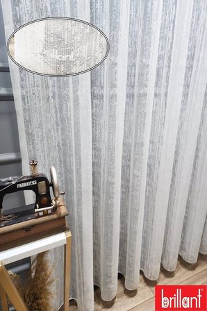 Farbateks Dikim Ağaç Kabugu Yeni Model Renk Tasarım 3kat Sık Pileli Tül Perde
