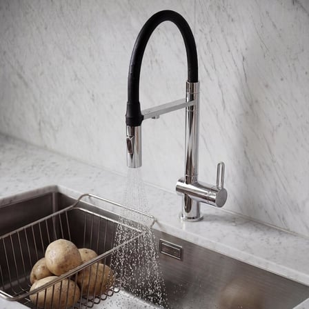 Deante MAGNETIC D75M Mutfak Bataryası, Arıtma Cihazına Bağlanabilir, Manyetik Başlık, Titanyum Renk  