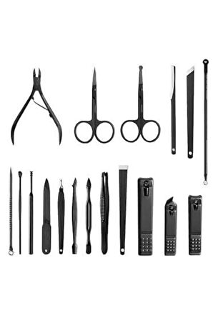 17 Parça Manikür Seti El ve Ayak Bakımı Törpü Cımbız Tırnak Temizleme