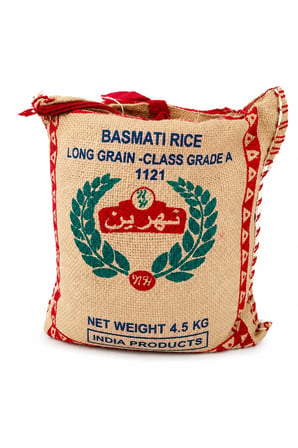 2'li Set 2 x 4.5 kg Hindistan Orijinal Class Grade A 1121 Uzun Tane Kumaş Çuval