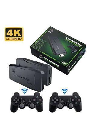 Retro Oyunlar 4k Game Stick 2.4g Kablosuz Çift Kol 3500 Oyun Atari