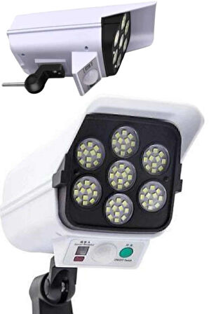 Solar Lamba Kamera Görünümlü Duvar Lambası Dönebilen Bahçe Aydınlatması