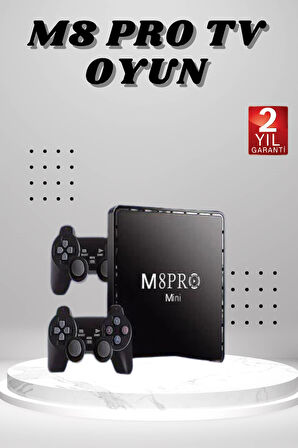 M8 PRO Mini 2.4G 10K ultra HD 64 GB TV BOX Android TV GAME BOX  2 Adet Oyun Konsolu