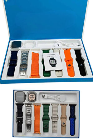 Akıllı Saat 7 Kordon Hediyeli Takvim Alarm Nabız Ölçer Bildirim Görme Sesli Görüşme