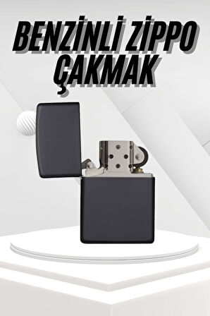 Hediyelik Zarif Zippo Model Siyah Benzinli Çakmak