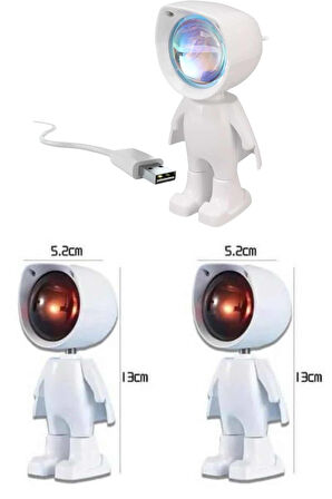 Astronot Işık Projektörü Gökkuşağı Projeksiyon Gece Lambası Hediyelik