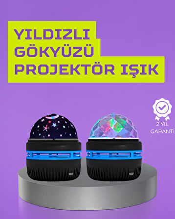 USB’li Yıldız Projektör Lamba – Döner Galaxy Işık Şovu, Çocuk ve Yetişkin Uyku Lambası