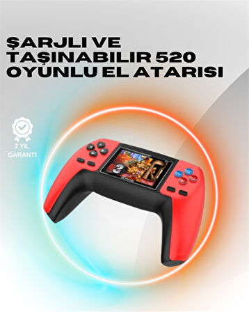 P5 Mini Retro Oyun Konsolu – Tak-Çalıştır, 520 Hazır Oyun, Portatif Kullanım