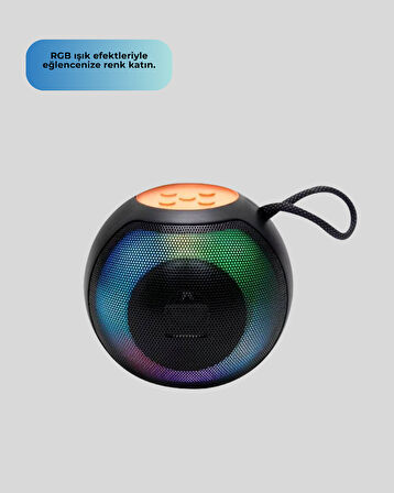 RGB Işıklı Taşınabilir Kablosuz Bluetooth Hoparlör