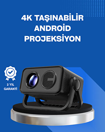 Android TV 11 İşletim Sistemli Elektrikli Odaklama Projektör