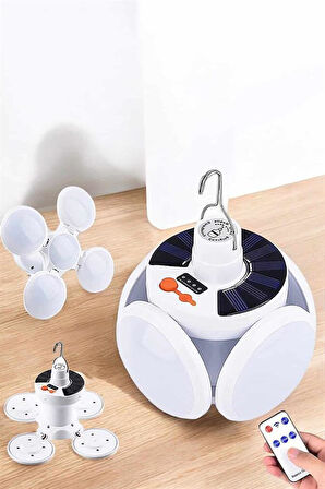 Katlanabilir Taşınabilir Kamp Lambası Işıldak Beyaz Işık Güneş Enerjili Solar Aydınlatma