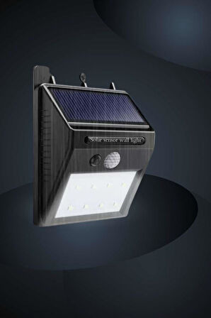 Bahçe Aydınlatma Sensörlü Güneş Enerjili Duvar Lambası 40 Led Işık