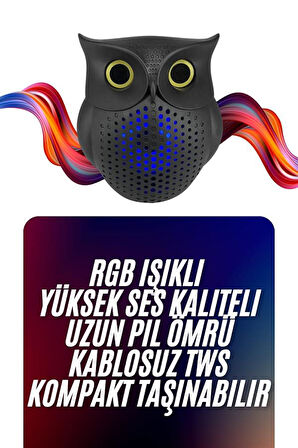 Baykuş Tasarımlı Mini Bluetooth Speaker Yüksek Ses Kaliteli Taşınabilir