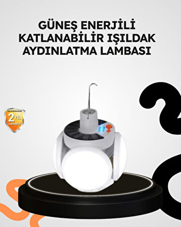 Güneş Enerjili Katlanabilir 5 Kanatlı Solar Bahçe Lambası