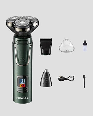 Şarjlı ve Kablosuz 3 Başlıklı Profesyonel Bakım Seti – Saç, Sakal, Burun ve Kulak Düzeltici