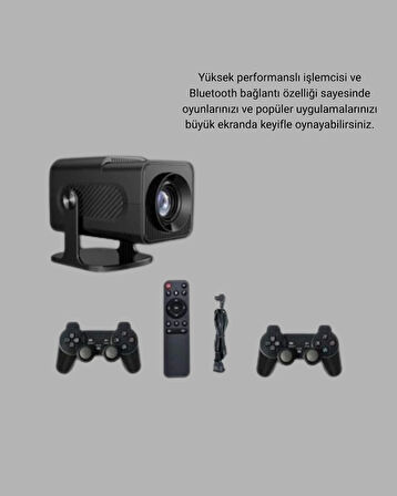 Android Projeksiyon Game Box – 1280x720p HD Çözünürlük, Bluetooth,HDMI ve USB Girişli