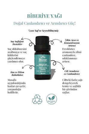 Biberiye Yağı %100 Saf Bitkisel Uçucu Yağ 10 ml. (Rosmarinus officinalis Leaf Oil)