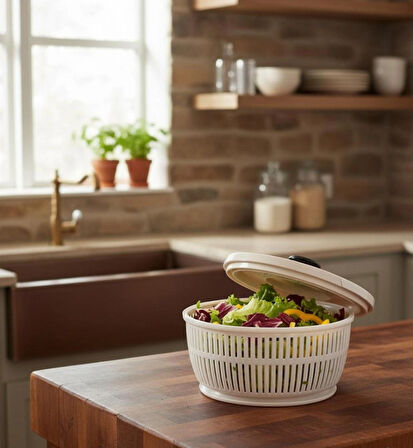 Berina Home Salata ve Sebze Kurutucu Jumbo Boy 5 Litre – Bpa Free, Bulaşık Makinesine Uyumlu