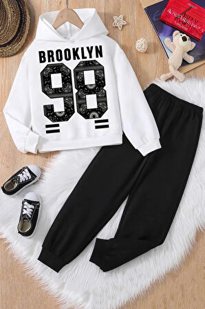 Brooklyn Baskılı Çocuk Eşofman Takımı 2 İplik Pamuklu