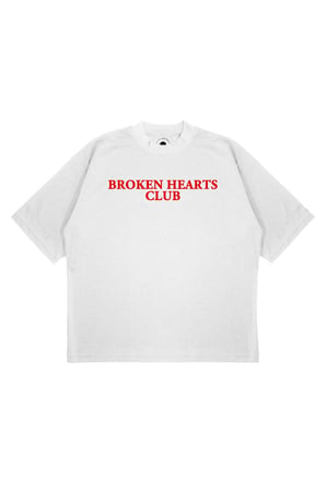 Unisex Oversize BROKEN HEARTS CLUB Baskılı T-shirt