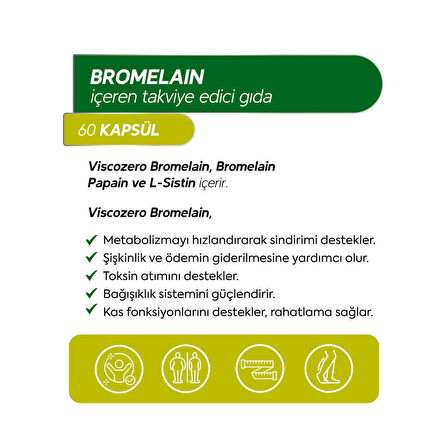 Bromelain-Papain-L-Sistin İçeren Gıda Takviyesi