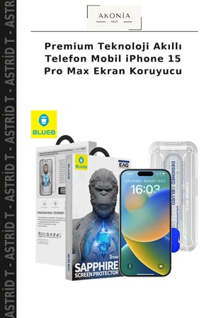 Premium Teknoloji Akıllı Telefon Mobil iPhone 15 Pro Max Ekran Koruyucu