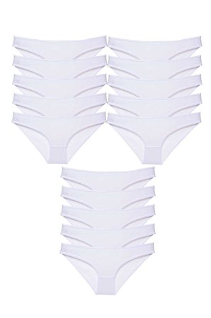15 adet Süper Eko Set Likralı Kadın Slip Külot Beyaz - XL