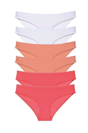 6 adet Süper Eko Set Likralı Kadın Slip Külot 551 - S
