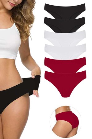6 Adet Kadın Dikişsiz Lazer Kesim Esnek İz yapmayan Külot S8 - XL-XXL