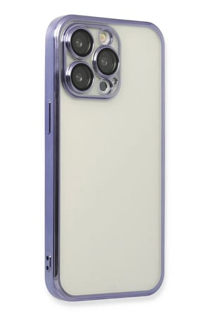 Newface Apple iPhone 13 Pro Kılıf Razer Lensli Silikon - Mor