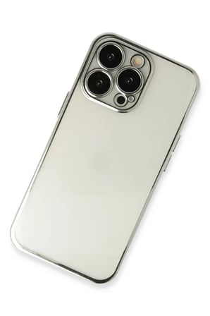Newface Apple iPhone 13 Pro Kılıf Razer Lensli Silikon - Gümüş