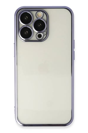 Newface Apple iPhone 13 Pro Max Kılıf Razer Lensli Silikon - Mor