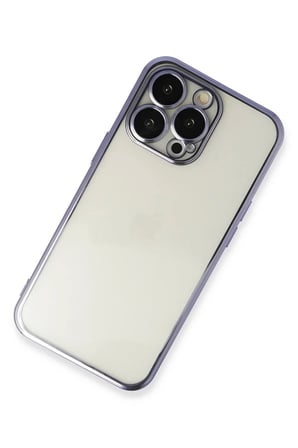 Newface Apple iPhone 13 Pro Max Kılıf Razer Lensli Silikon - Mor
